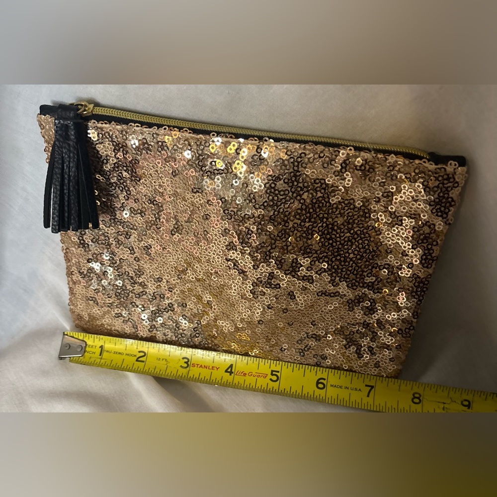 Set of 2 PINK Victoria's Secret Multicolor and Ipsy Gold Sequin Clutch Set- GUC - Picture 7 of 16